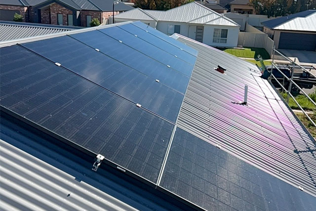 Existing solar panels on a roof